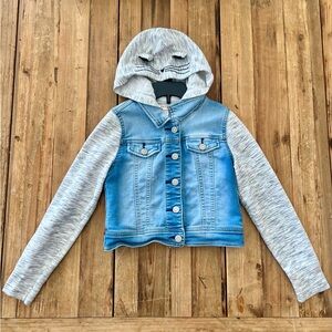 Cat & Jack Blue Denim Jacket with Gray Sleeves